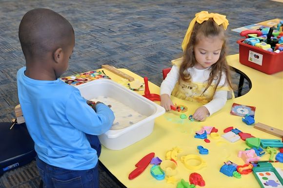 Child and staff closeup